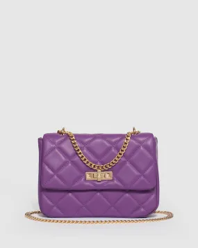 Purple Amillia Stud Lock Crossbody Bag