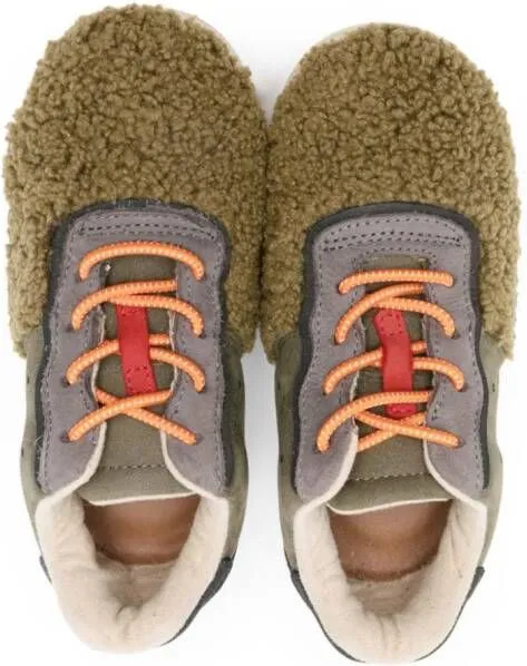 Pèpè panelled lace-up sneakers Green