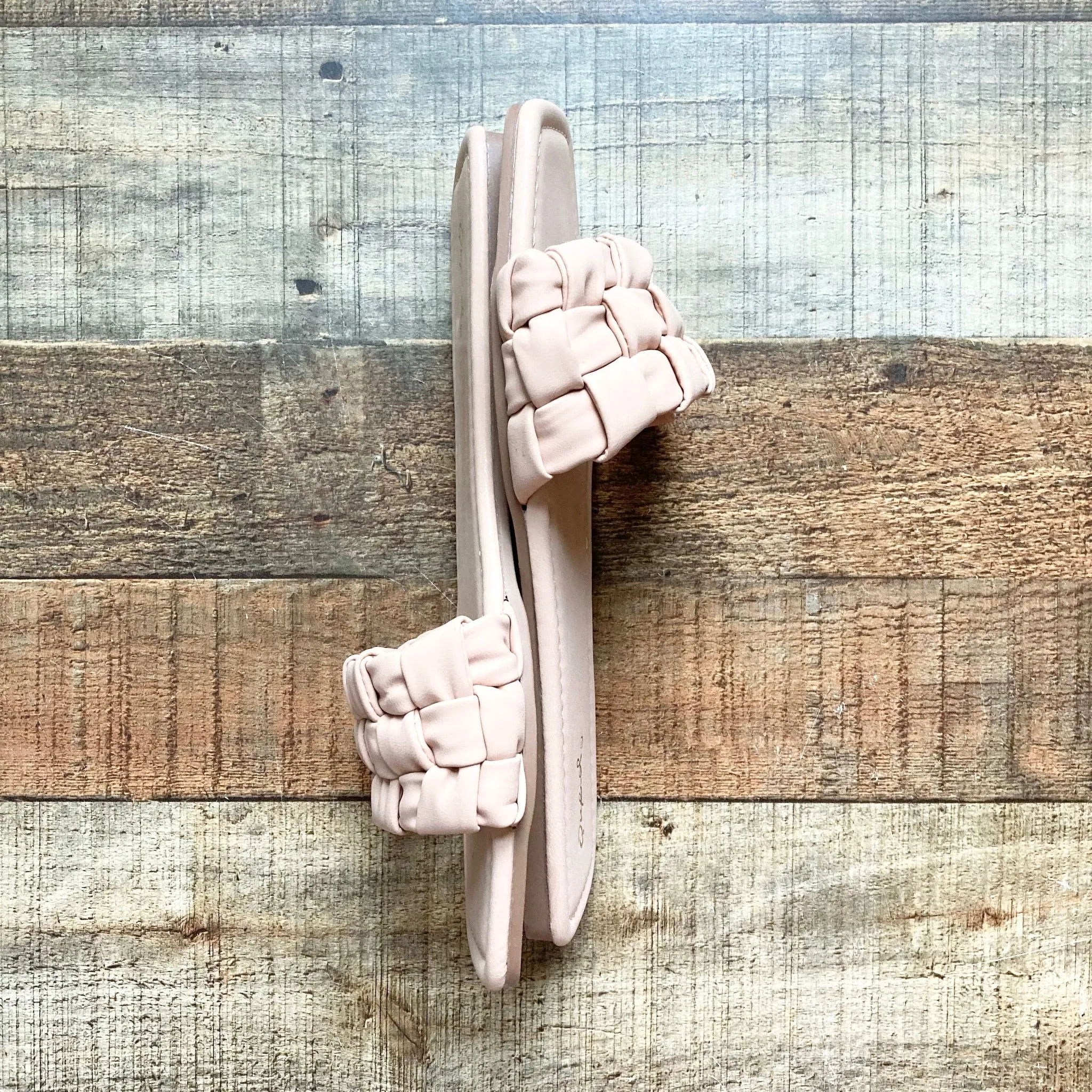 Qupid Blush Pink Slide On Sandals- Size 9