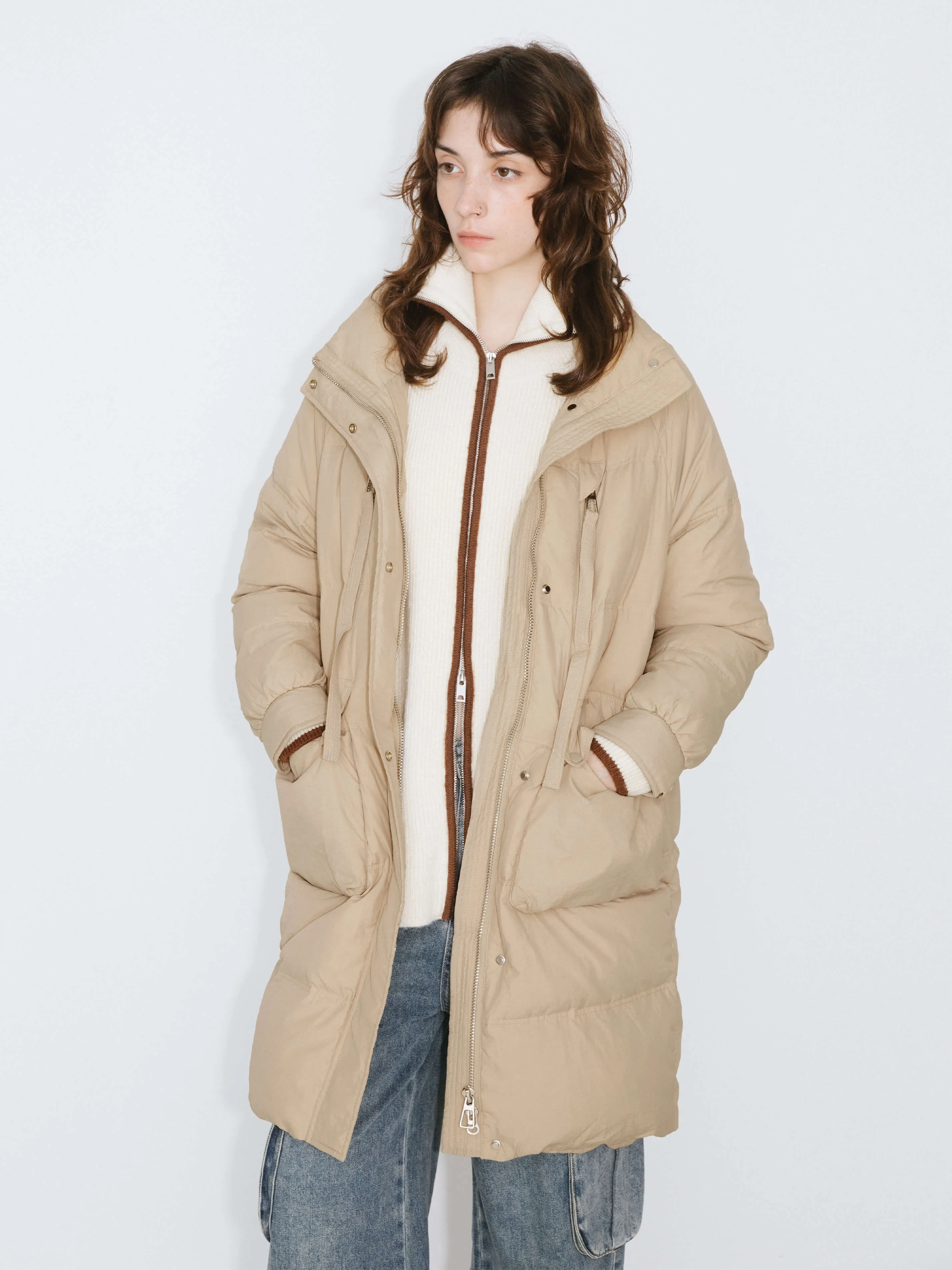 Raglan Long Puffer Down Coat