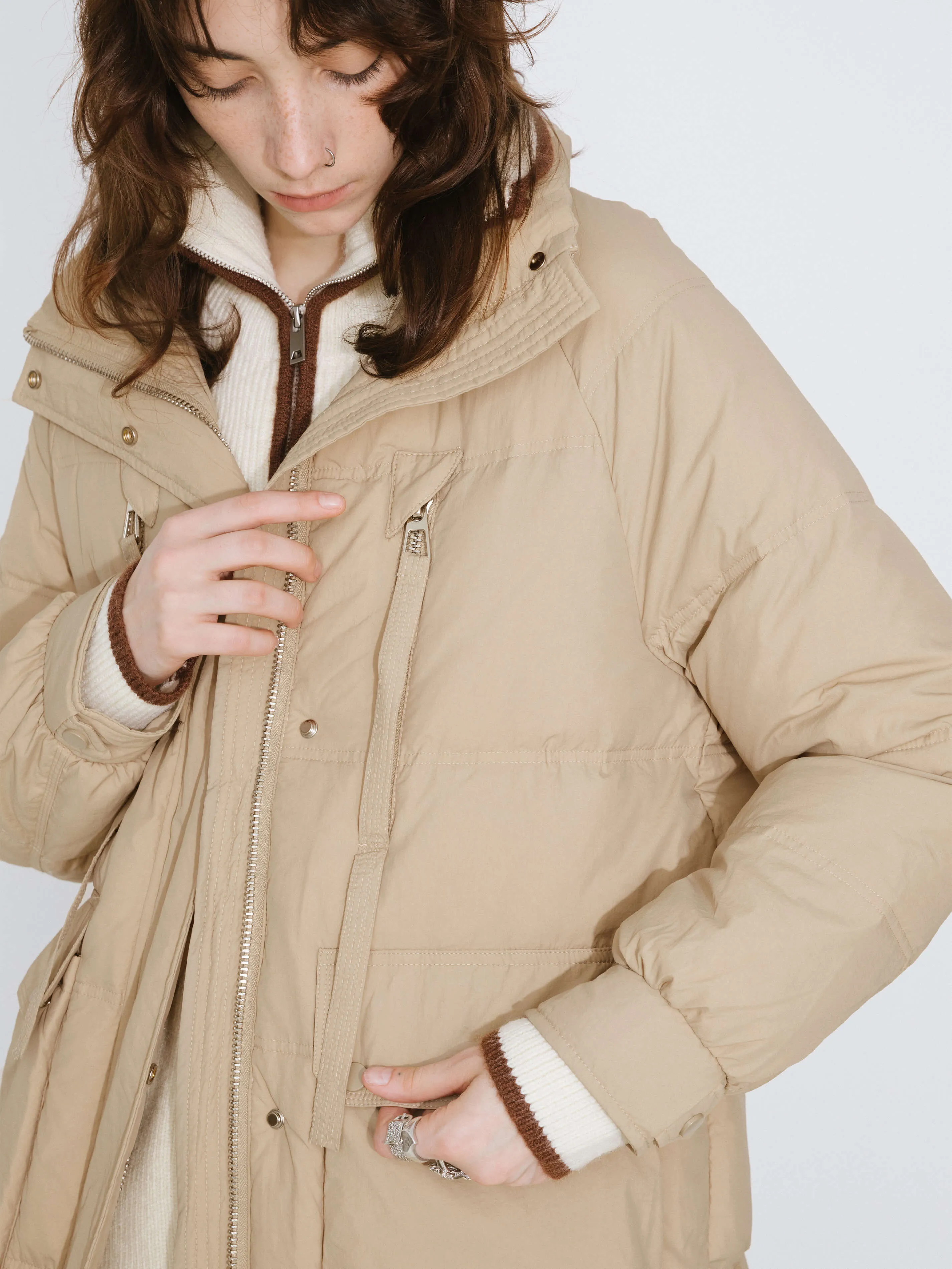 Raglan Long Puffer Down Coat