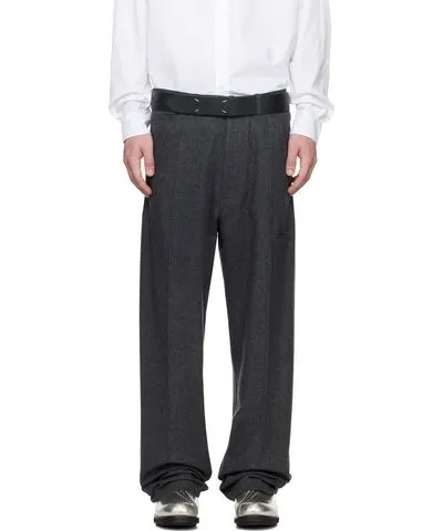 Random Identities Gray Creased Trousers