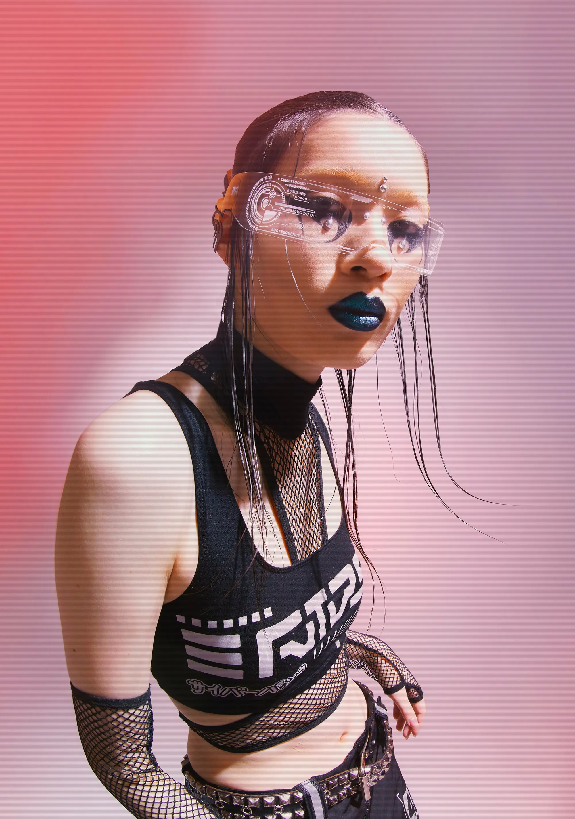 Rave Visions Fishnet Top And Gloves Set-