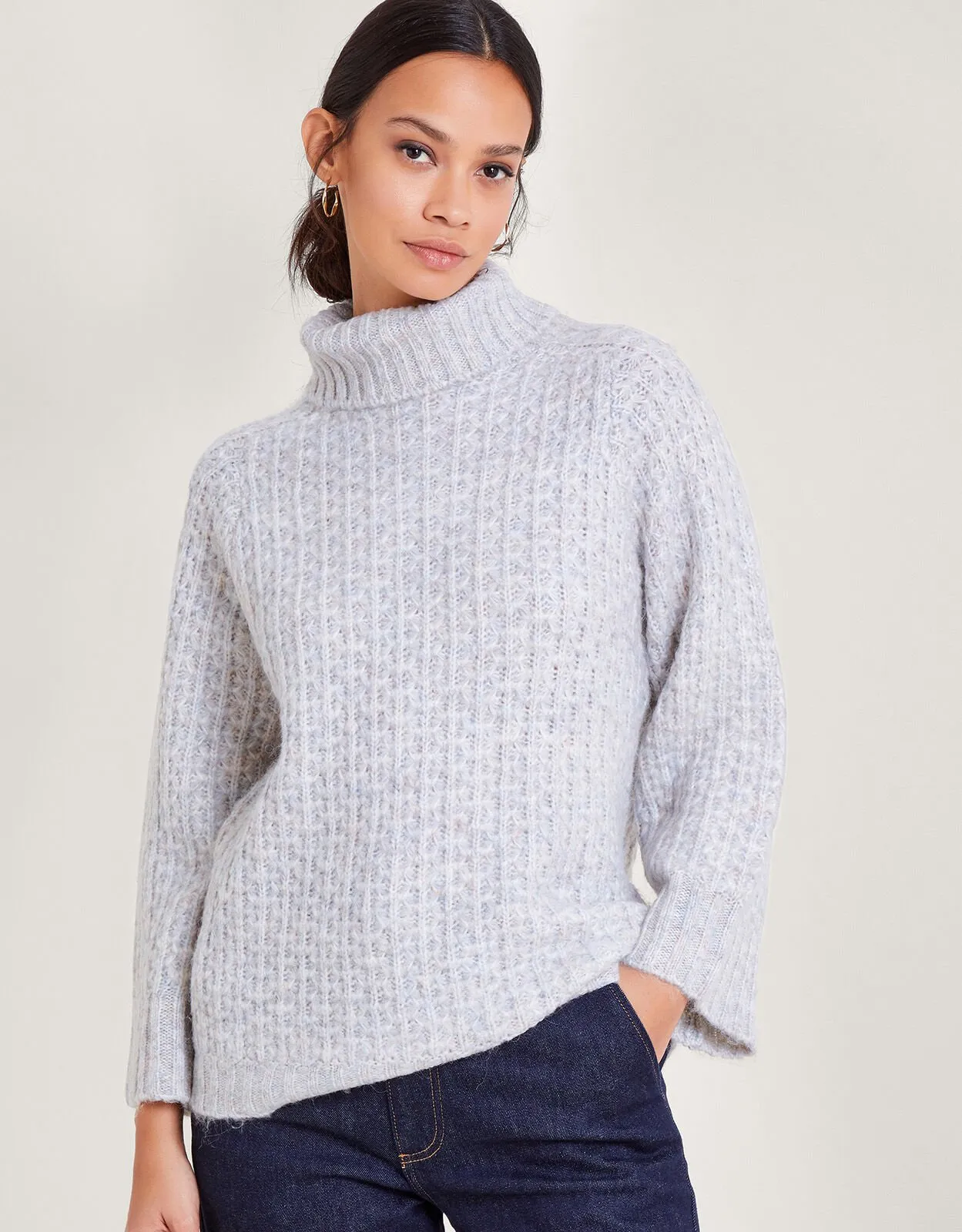 Ray Roll Neck Jumper Grey