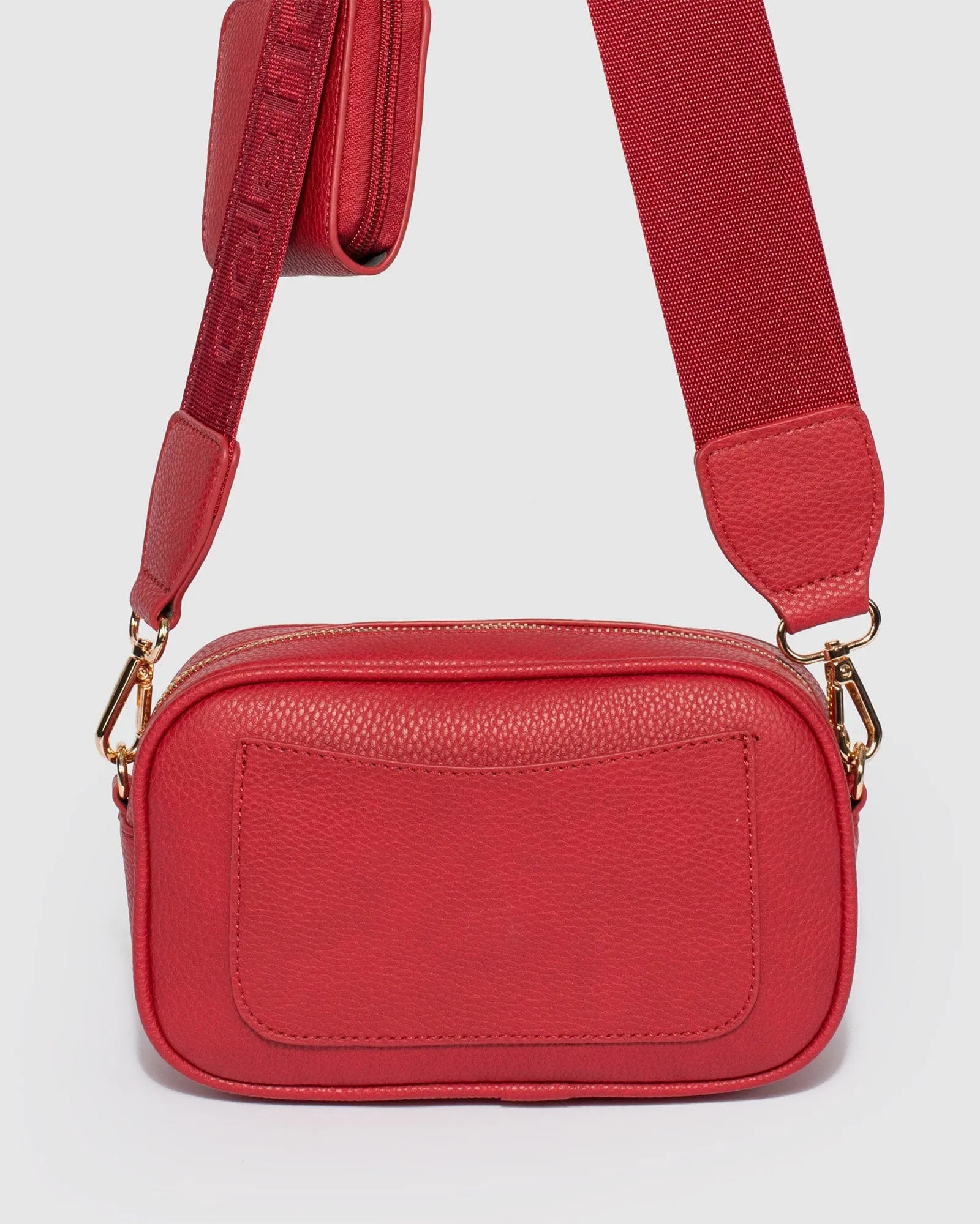 Red Amalia Double Pocket Crossbody Bag