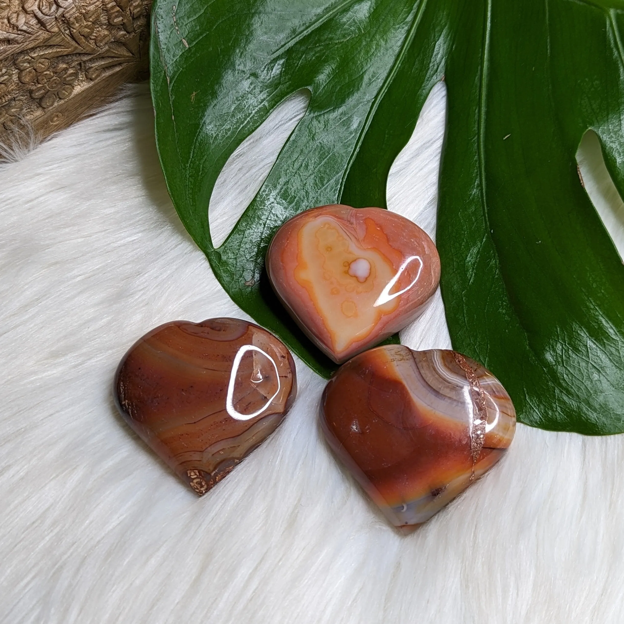 Red Carnelian Puffy Heart Carving #3~ beautifully unique