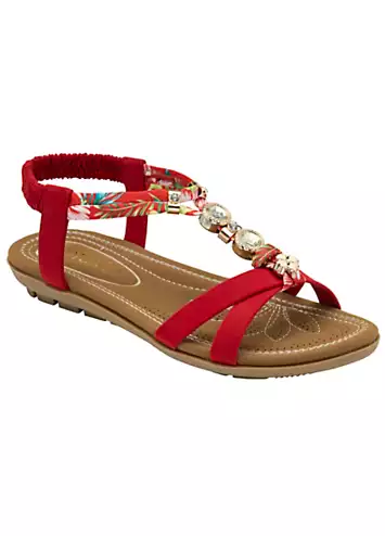 Red Claribel Sandals by Lotus | Look Again
