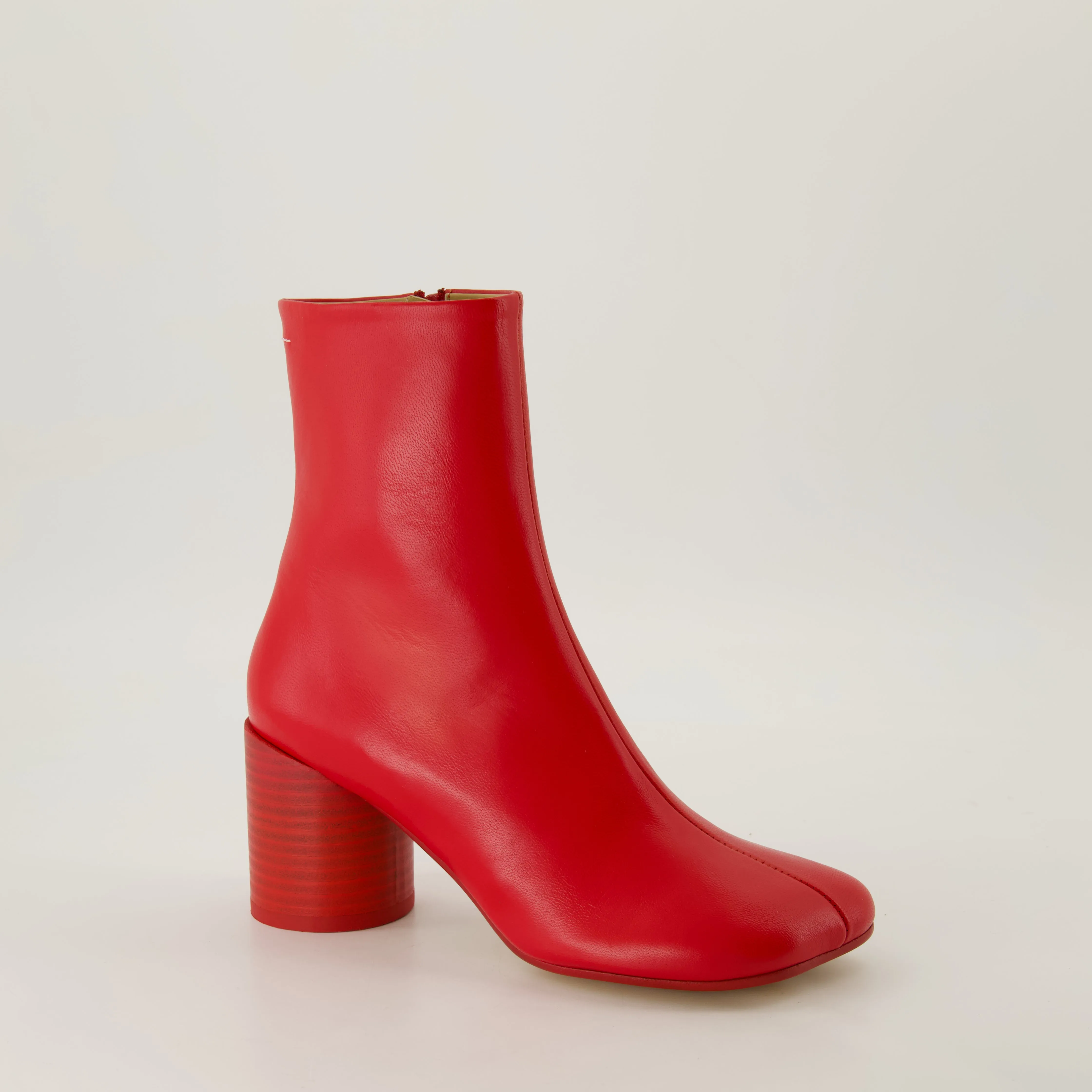 Red Leather Anatomic Boots
