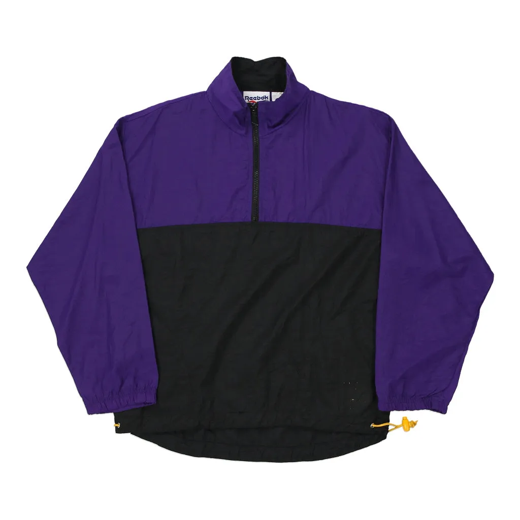 Reebok Windbreaker - Large Black Nylon