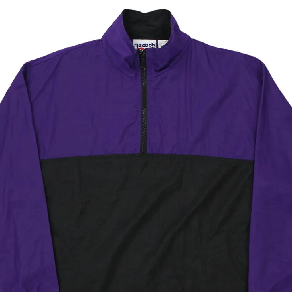 Reebok Windbreaker - Large Black Nylon