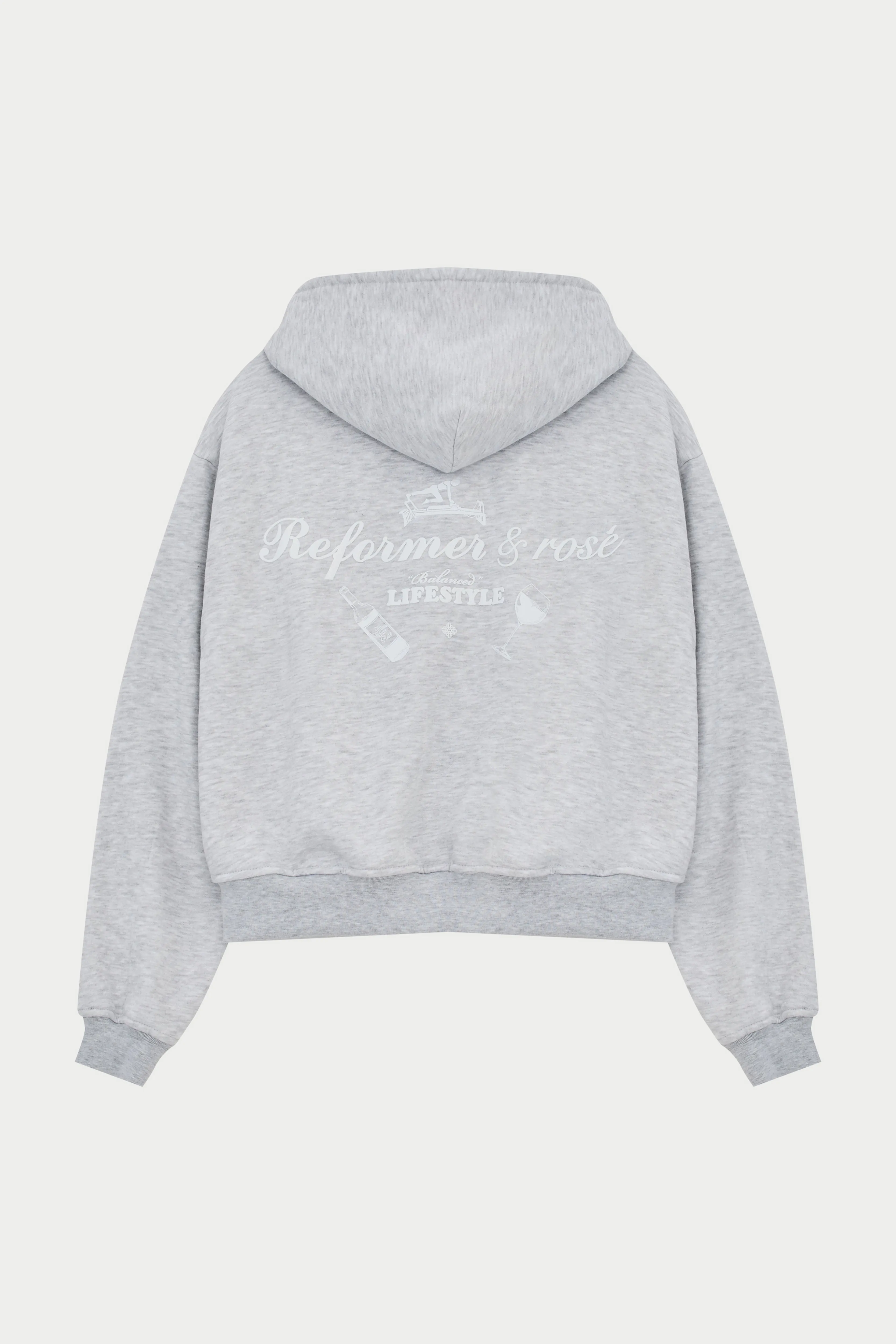 REFORMER & ROSE ZIP THROUGH HOODIE - GREY MARL