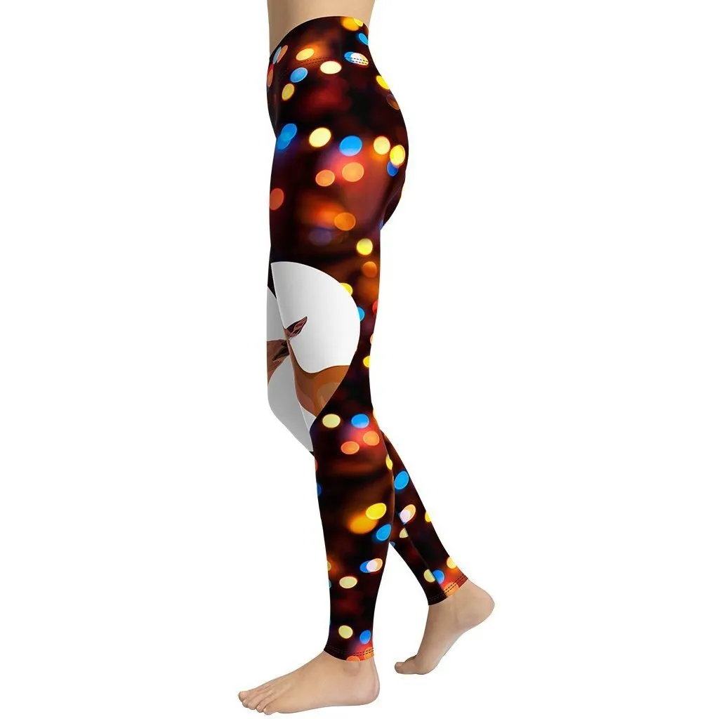 Reindeers in Love Christmas Yoga Leggings