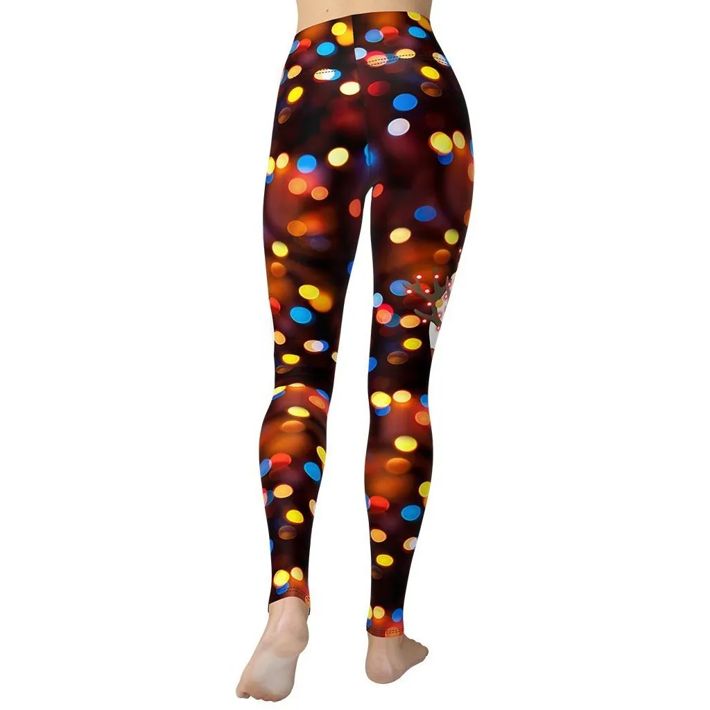 Reindeers in Love Christmas Yoga Leggings