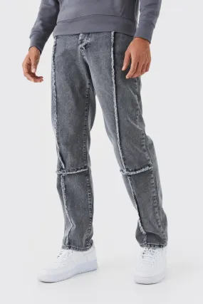 Relaxed Rigid Distressed Seam Jeans