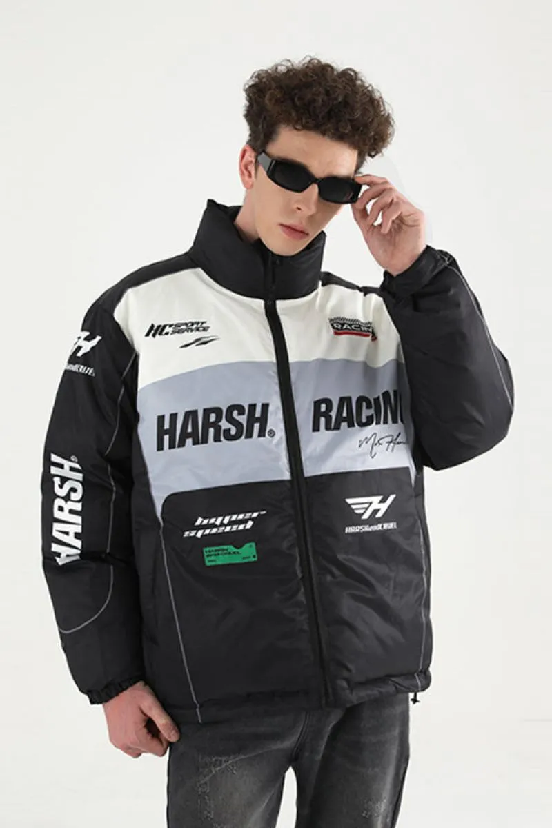 Retro Motorcycle Racing Down Jacket