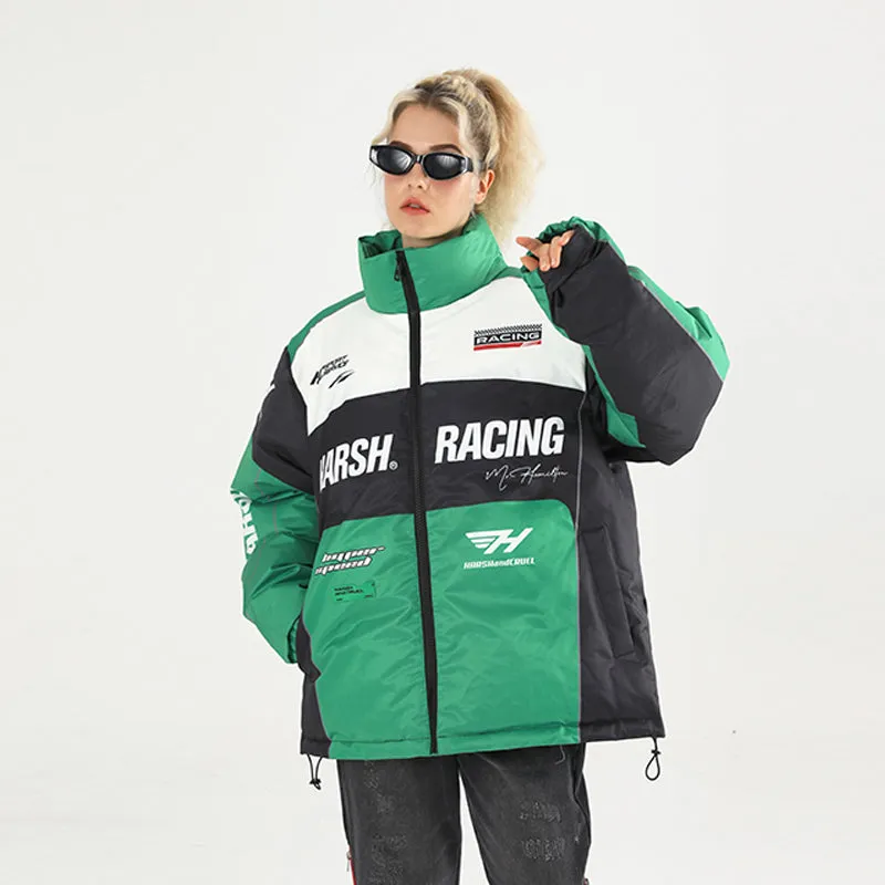 Retro Motorcycle Racing Down Jacket