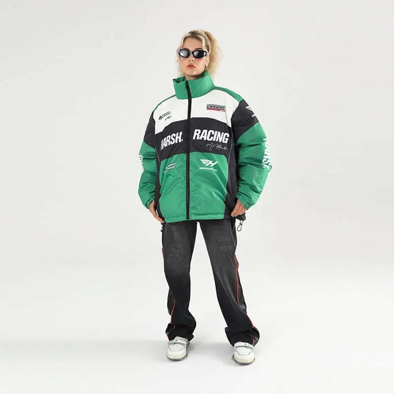 Retro Motorcycle Racing Down Jacket