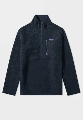 Retro Pile Pullover Jacket - navy