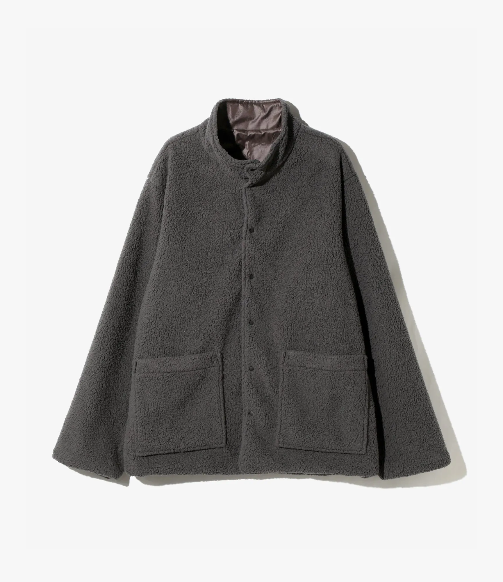 Reversible Jacket –Charcoal Fleece / Brown Ripstop