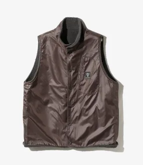 Reversible Vest – Charcoal Fleece / Brown Ripstop