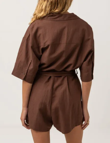 Rhythm Vacay Womens Romper - Chocolate