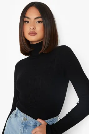 Rib Knit Turtle Neck Sweater