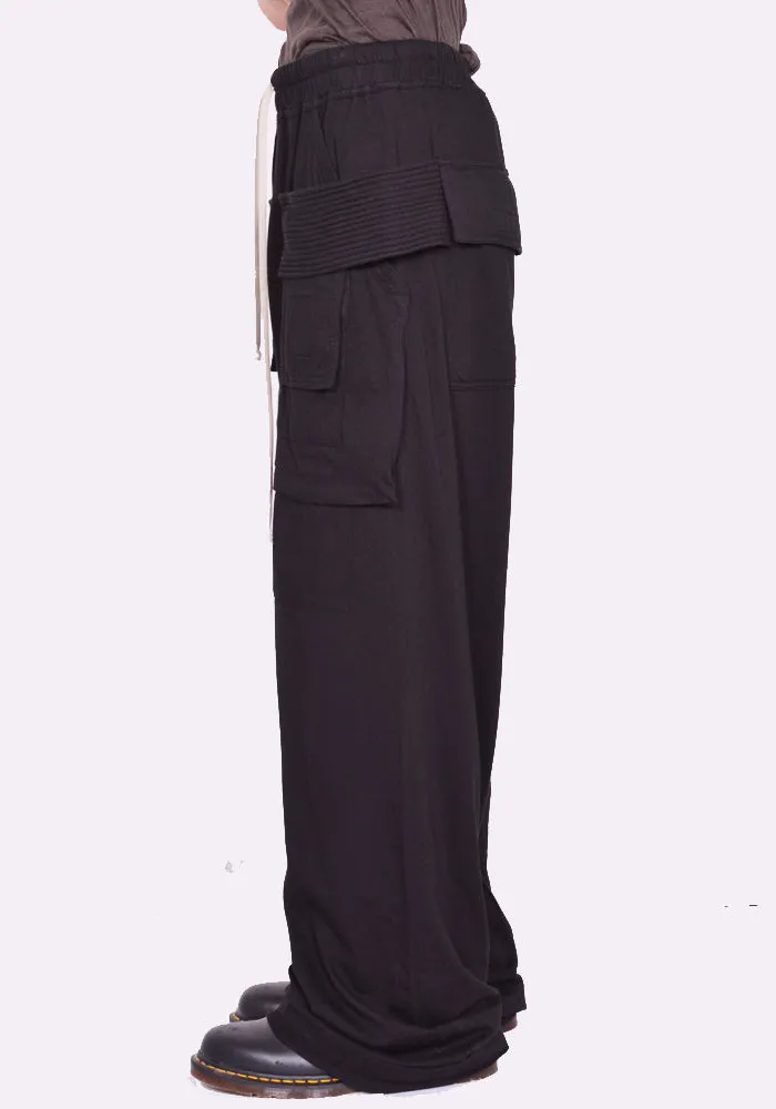 RICK OWENS DRKSHDW DU02D2394 RN CREATCH WIDE CARGO PANTS BLACK (New Season FW24)