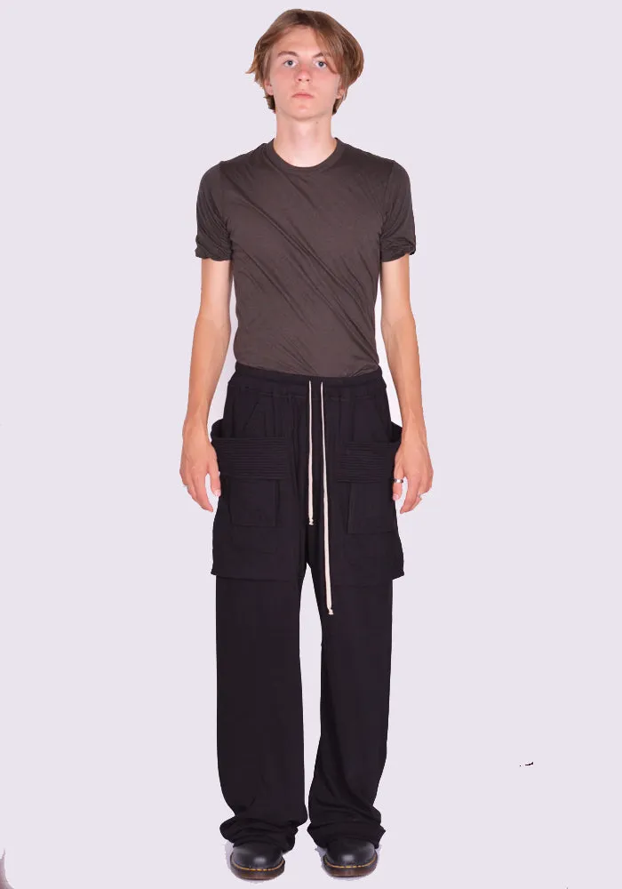 RICK OWENS DRKSHDW DU02D2394 RN CREATCH WIDE CARGO PANTS BLACK (New Season FW24)