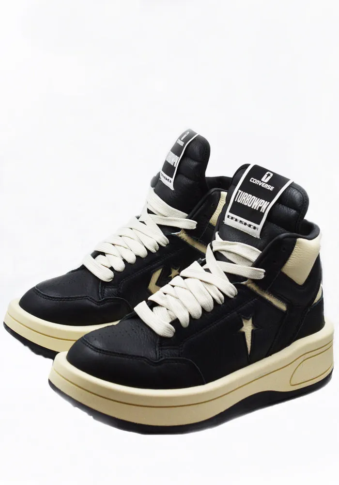 RICK OWENS DRKSHDW X CONVERSE DC01DX945 TURBOWPN HI-TOP SNEAKERS BLACK/NATURAL