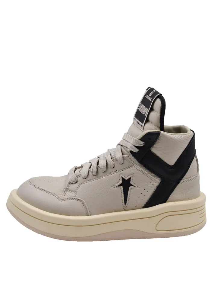 RICK OWENS DRKSHDW X CONVERSE DC02CX758 TURBOWPN HI-CUT SNEAKERS OYSTER/BLACK