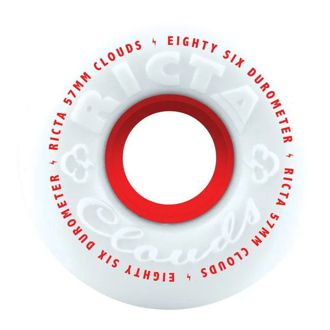 Ricta Wheels Clouds 86A White/Red Core 57mm