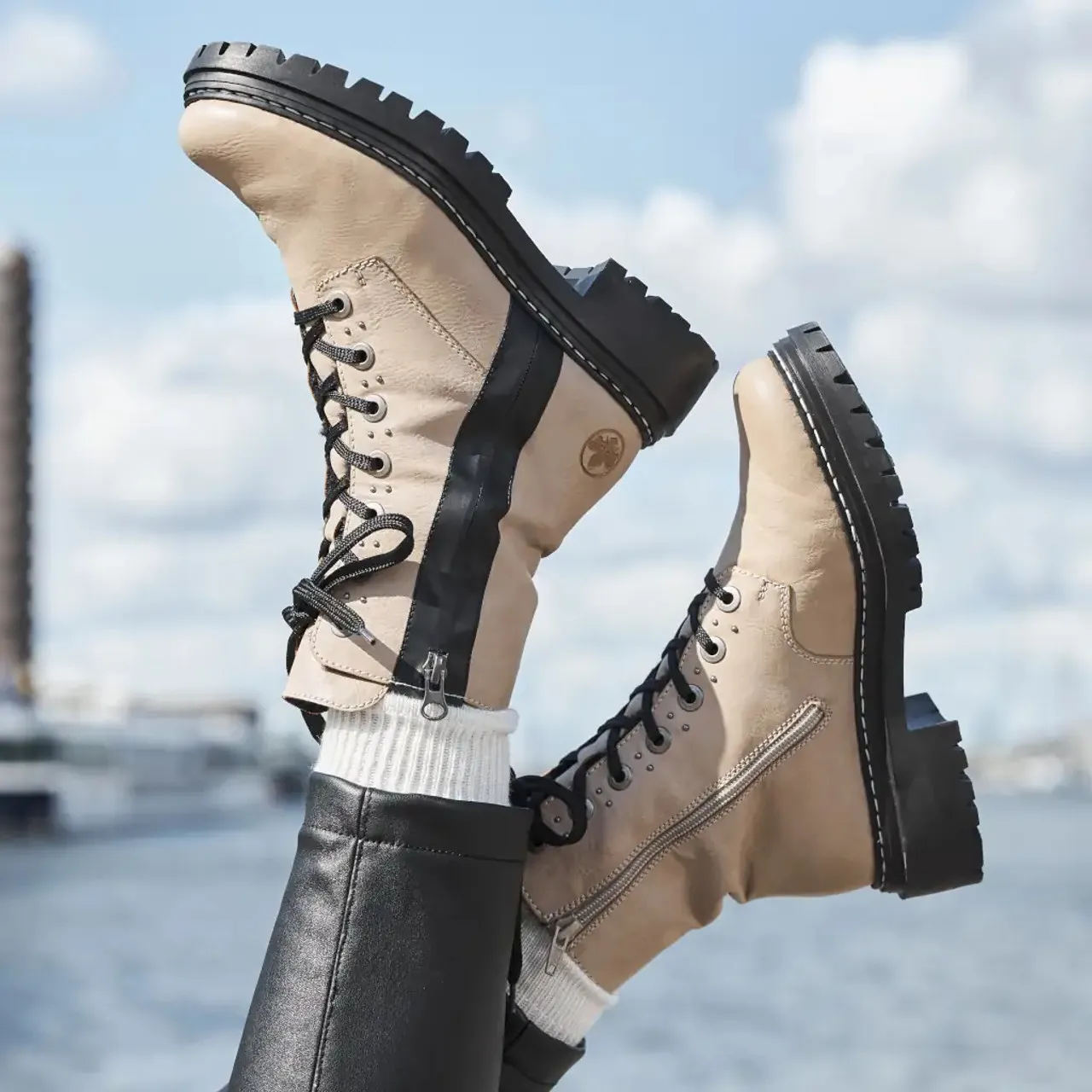 Rieker 72634-60 Beige Ankle Boot