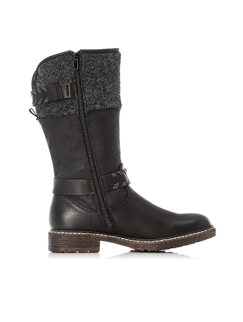 Rieker 94779-00 Mid-Calf Boot in Black