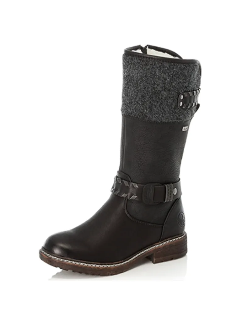 Rieker 94779-00 Mid-Calf Boot in Black