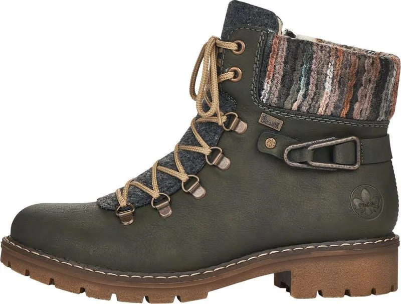 Rieker Forest Green Lace Up Boot