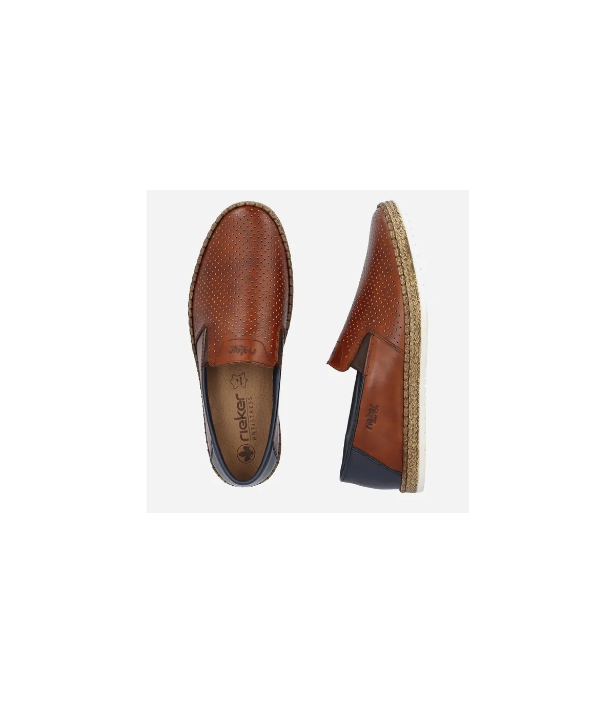 Rieker Leather Loafers- Cognac B5279-24