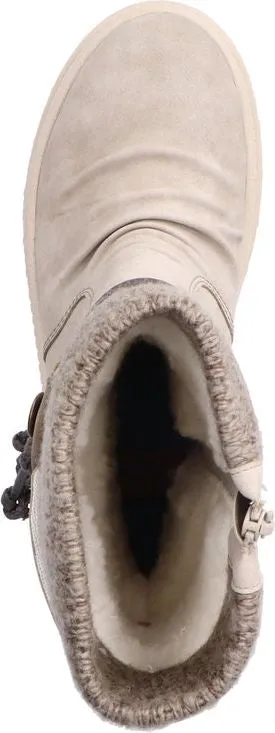 Rieker Off White Mid Calf Flip Grip Boot