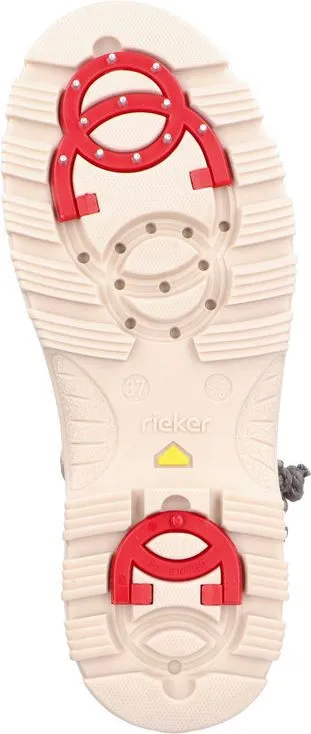 Rieker Off White Mid Calf Flip Grip Boot