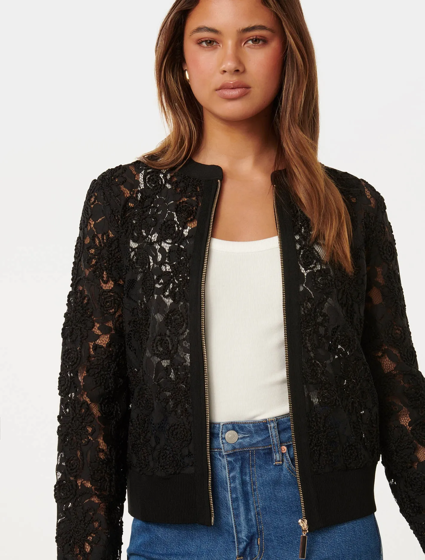 Riley Lace Bomber Jacket