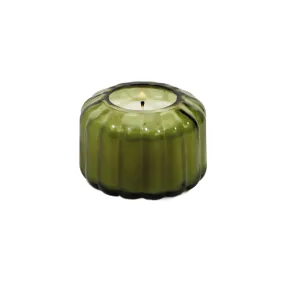 Ripple Transparent Green Glass Candle 4.5oz.