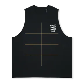 RJJCSINGLET Deep Black Oversized Vest.