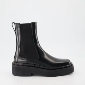 Rockstud M-Way Leather Ankle Boots