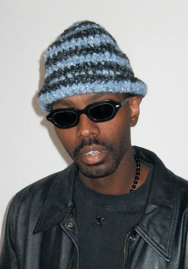 Roller Hat - Sky/Charcoal Stripe