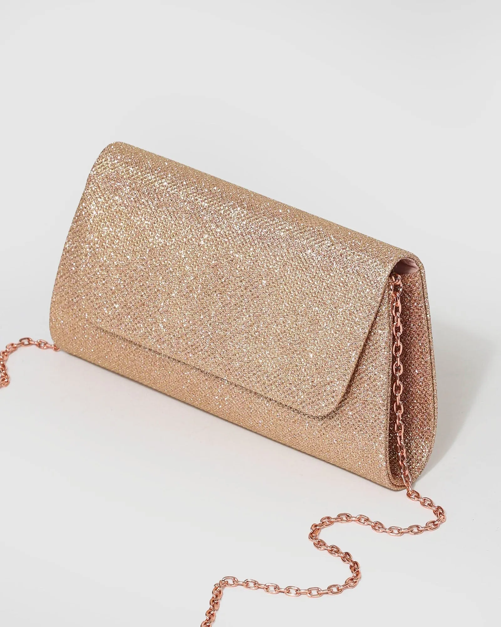 Rose Gold Leaha Evening Clutch Bag