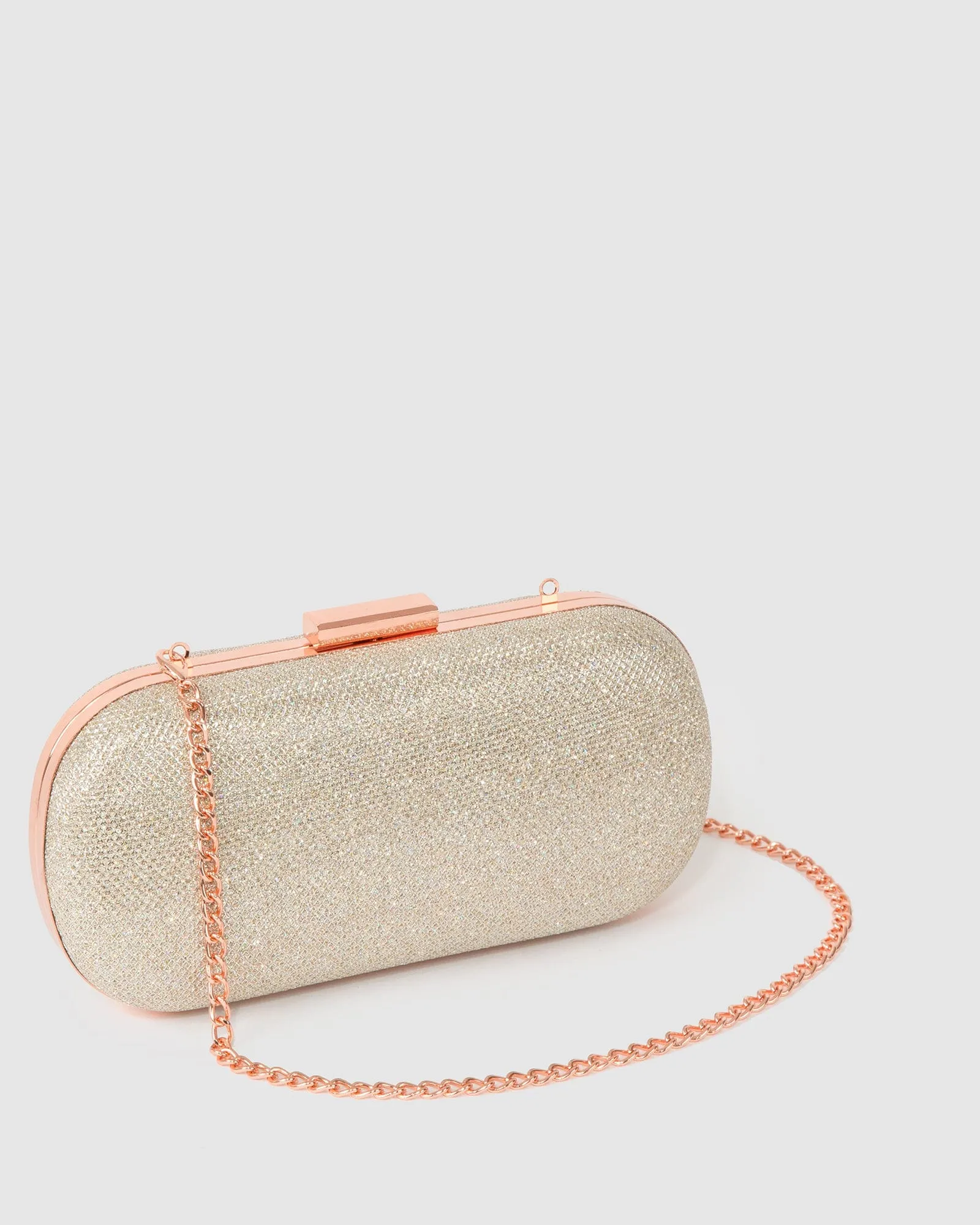 Rose Gold Monika Hardcase Clutch Bag