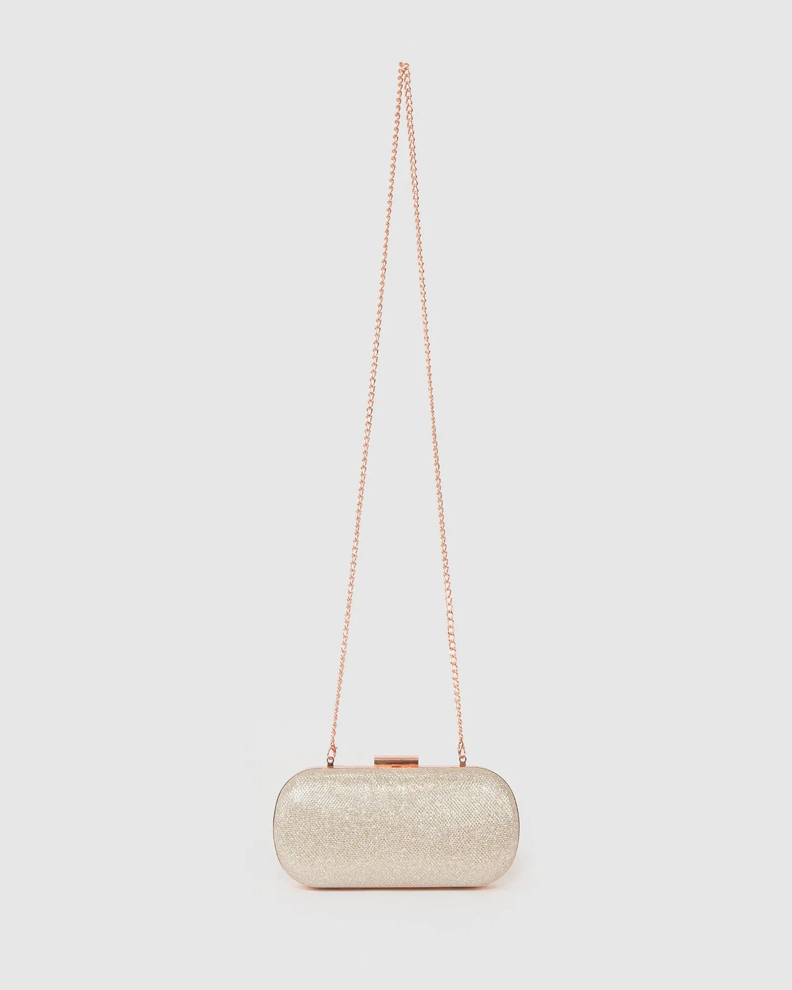 Rose Gold Monika Hardcase Clutch Bag