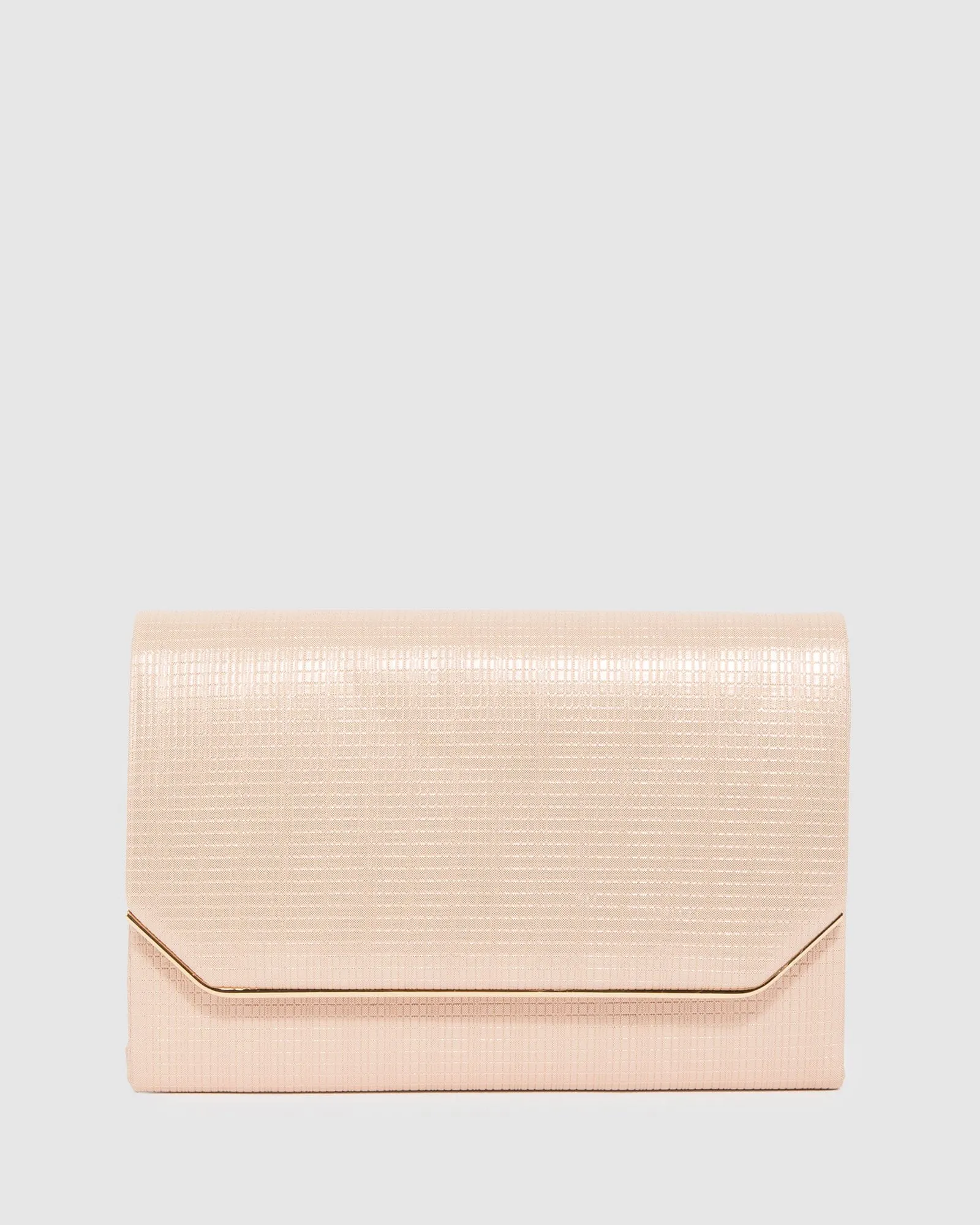 Rose Gold Penny Flap Clutch Bag