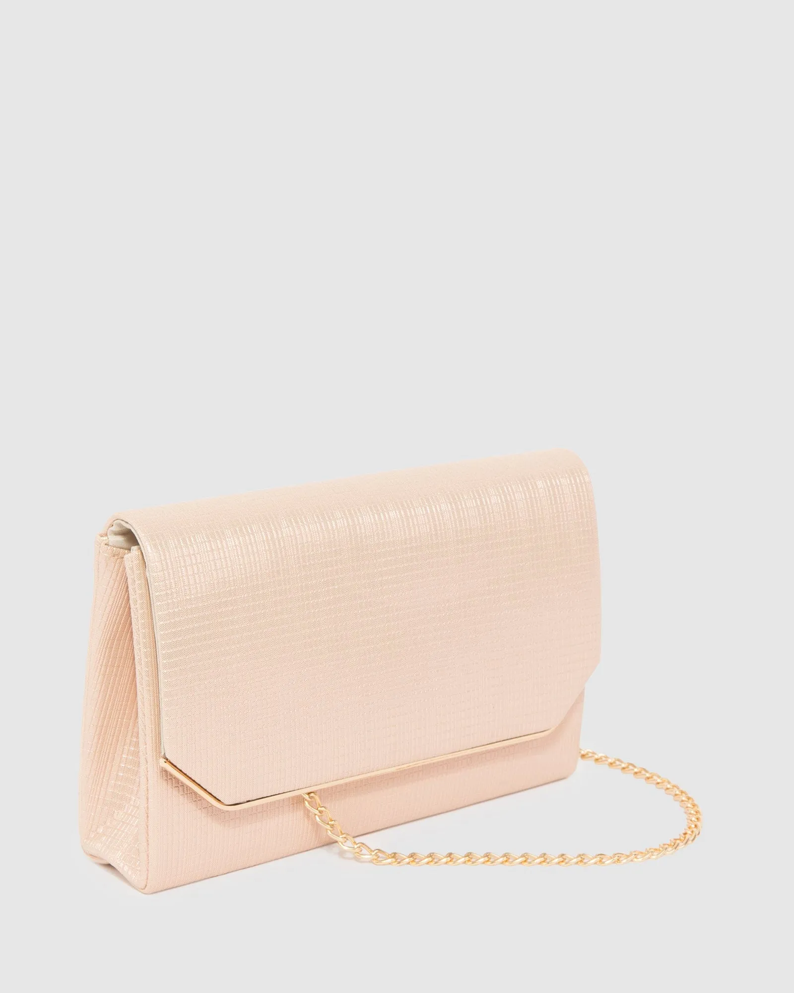Rose Gold Penny Flap Clutch Bag