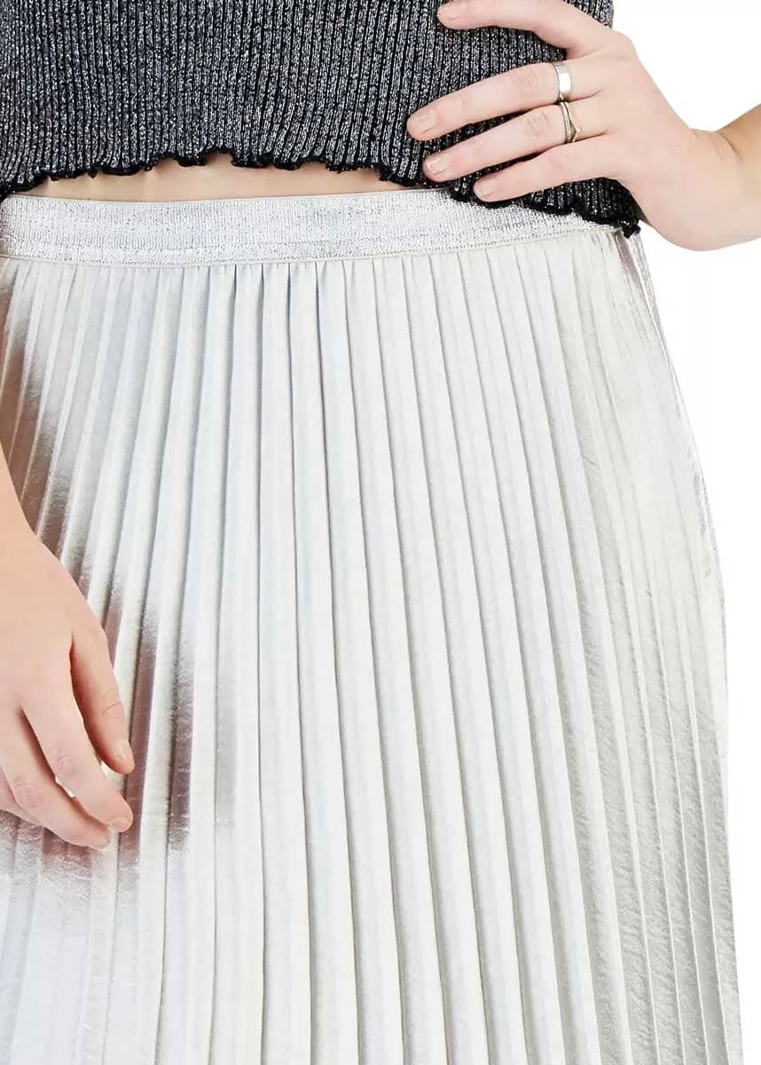Rose Pleated Skirt - Pewter
