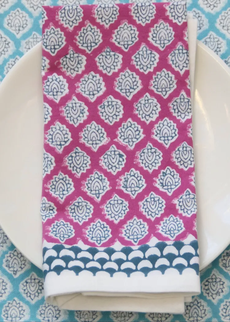 Rozablue | Napkins in Zest Bright Roza | S/4
